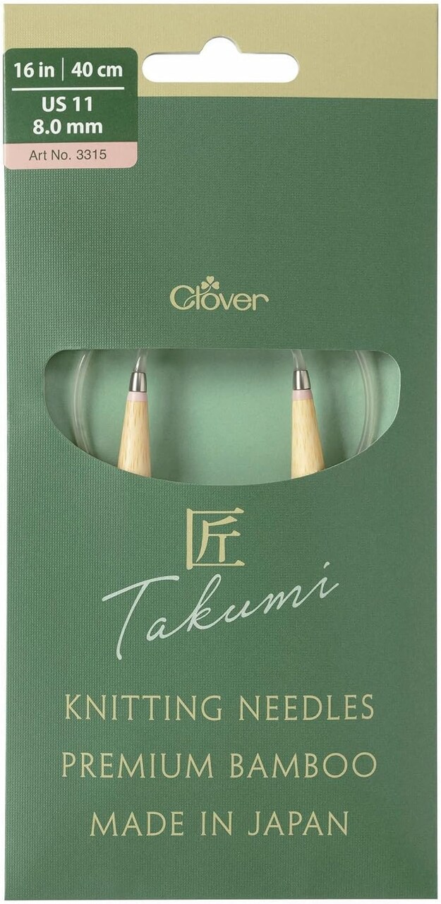 Clover Takumi Pro Bamboo Circular Knitting Needles 16"- US 0-15